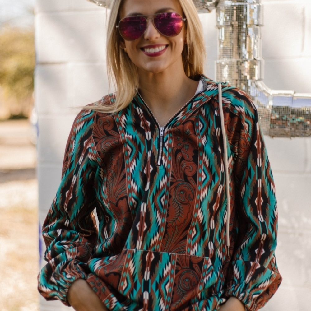 Trendy Multicolor Patterned Women's Top